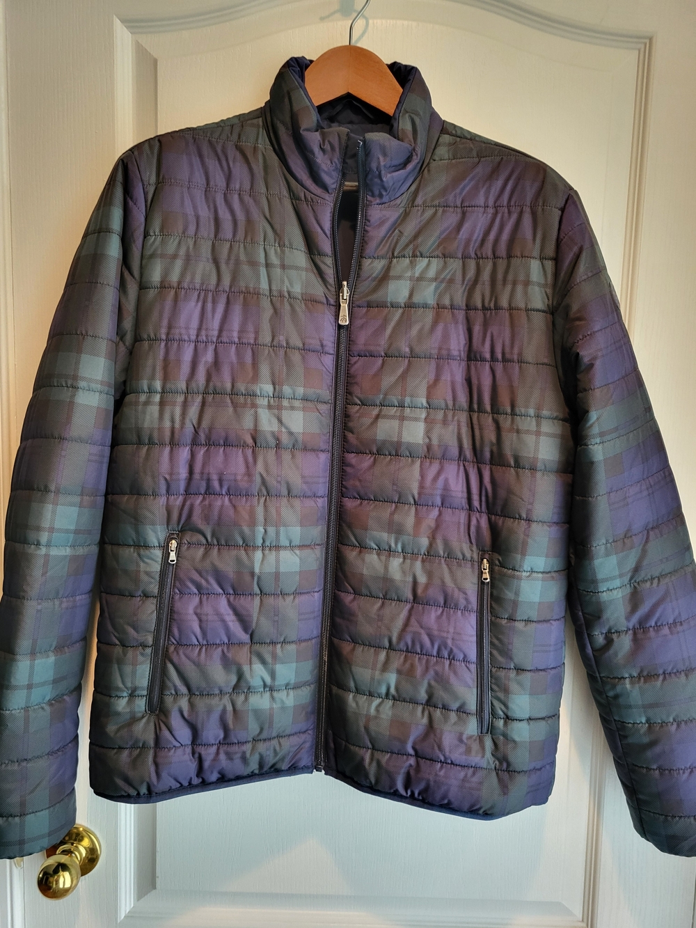 Brooks Brothers REVERSIBLE Puffer Jacket Black Watch Tartan
